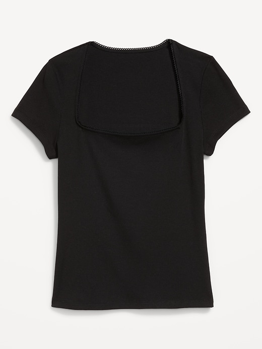 Image number 8 showing, Square-Neck Ribbed T-Shirt