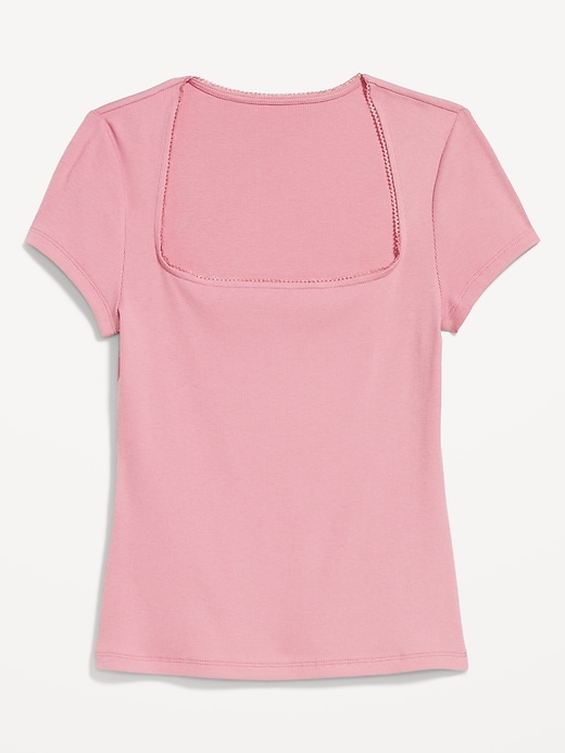 Image number 8 showing, Square-Neck Ribbed T-Shirt