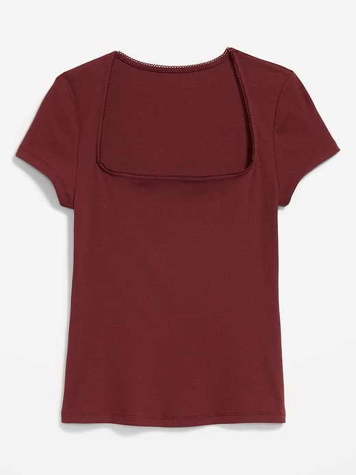 Image number 8 showing, Square-Neck Ribbed T-Shirt