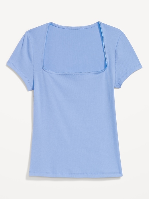 Image number 8 showing, Square-Neck Ribbed T-Shirt