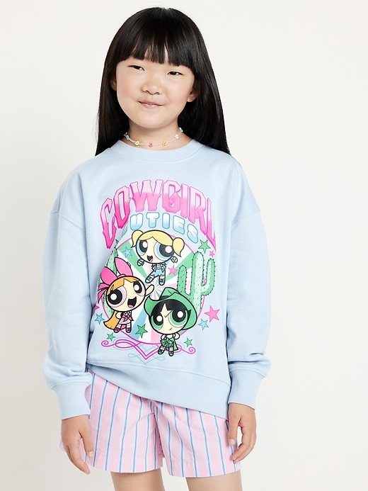 View large product image 1 of 3. The Powerpuff Girls™ Oversized Graphic Tunic Sweatshirt for Girls