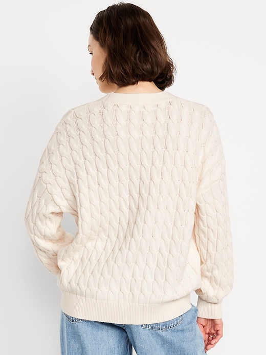 Image number 6 showing, Slouchy Cable-Knit Cardigan Sweater