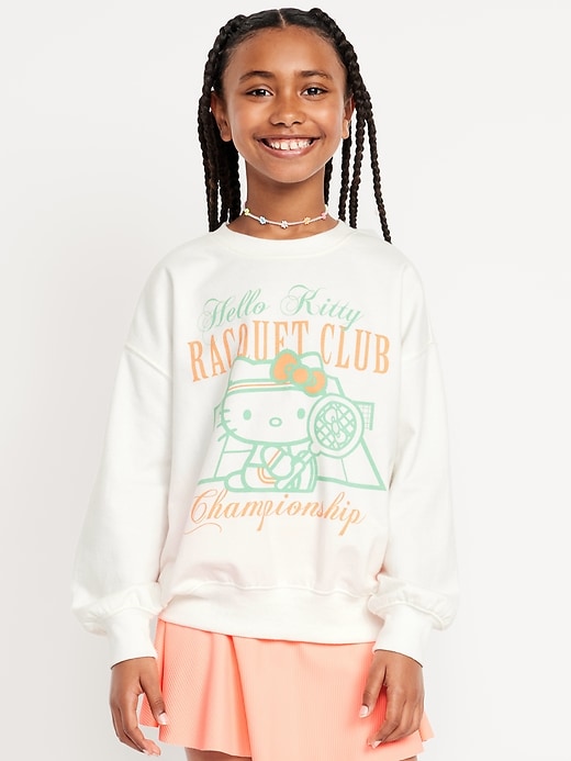 View large product image 1 of 2. Hello Kitty® Oversized Graphic Tunic Sweatshirt for Girls
