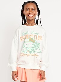 Image number 1 showing, Hello Kitty® Oversized Graphic Tunic Sweatshirt for Girls