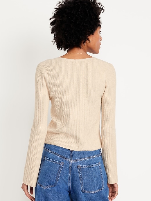 Image number 2 showing, Textured Bouclé Button-Down Sweater