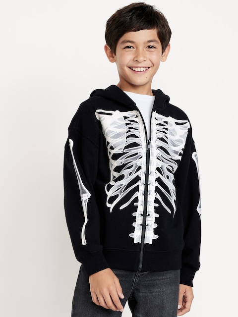 Veste à capuchon surdimensionnée en molleton favori pour garçon - Noir