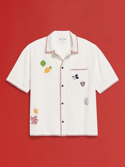 Image number 4 showing, Old Navy x Disney© Linen-Blend Cropped Utility Shirt
