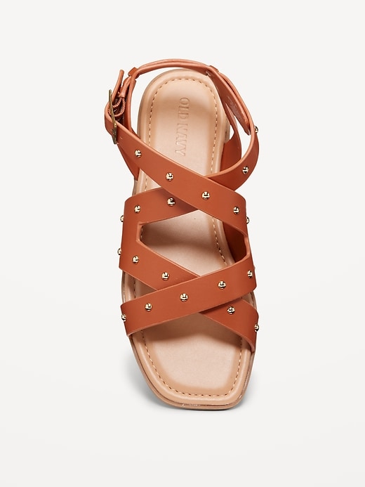 View large product image 2 of 4. Faux-Leather Gladiator Sandals for Girls