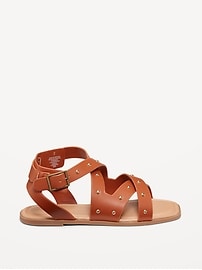 View large product image 3 of 4. Faux-Leather Gladiator Sandals for Girls