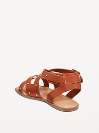 View large product image 4 of 4. Faux-Leather Gladiator Sandals for Girls