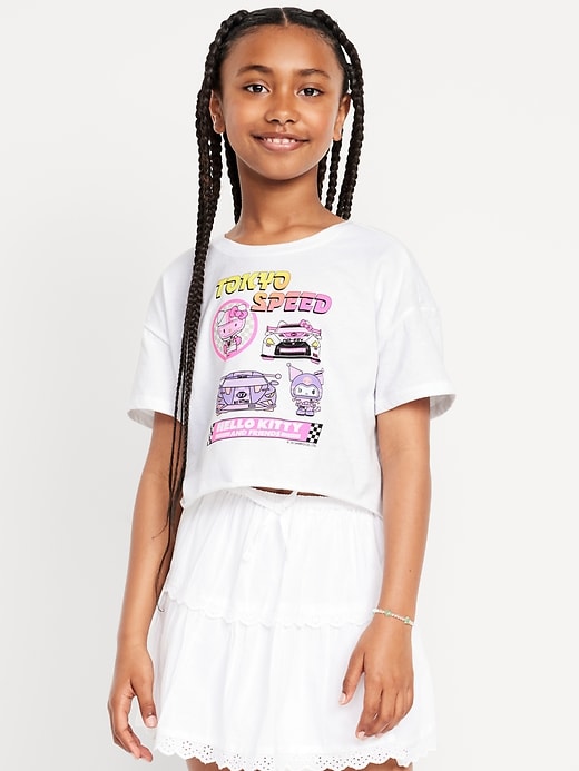 View large product image 1 of 3. Hello Kitty® Oversized Cropped Graphic T-Shirt for Girls