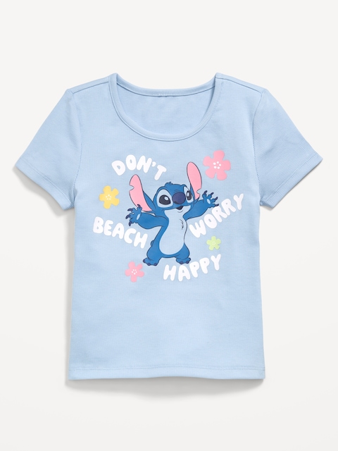 Disney© Stitch Fitted Ribbed Graphic T-Shirt for Girls