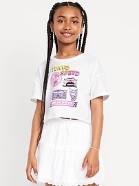 Image number 1 showing, Hello Kitty® Oversized Cropped Graphic T-Shirt for Girls