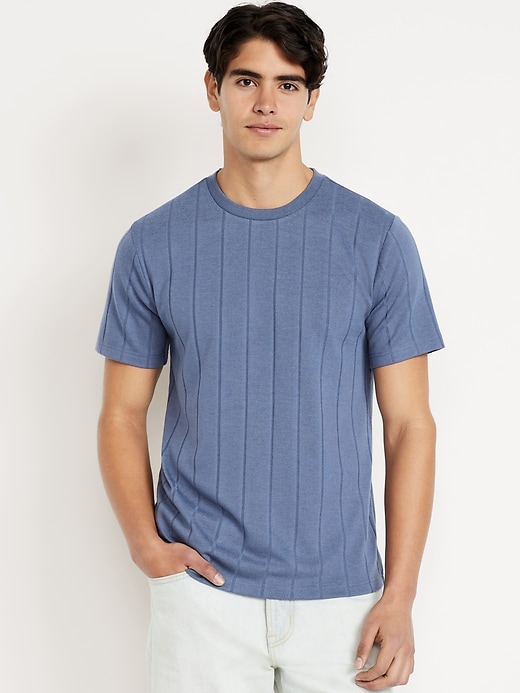 Image number 1 showing, Crew-Neck Ribbed T-Shirt