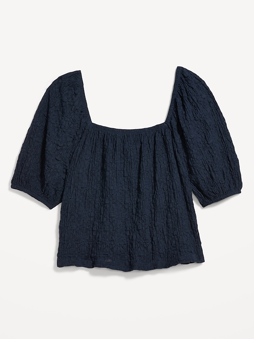 Image number 9 showing, Puff-Sleeve Lace Top