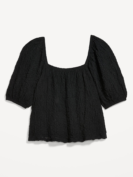 Image number 9 showing, Puff-Sleeve Lace Top
