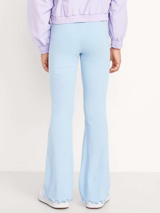 View large product image 2 of 4. High-Waisted Ribbed Flared Leggings for Girls