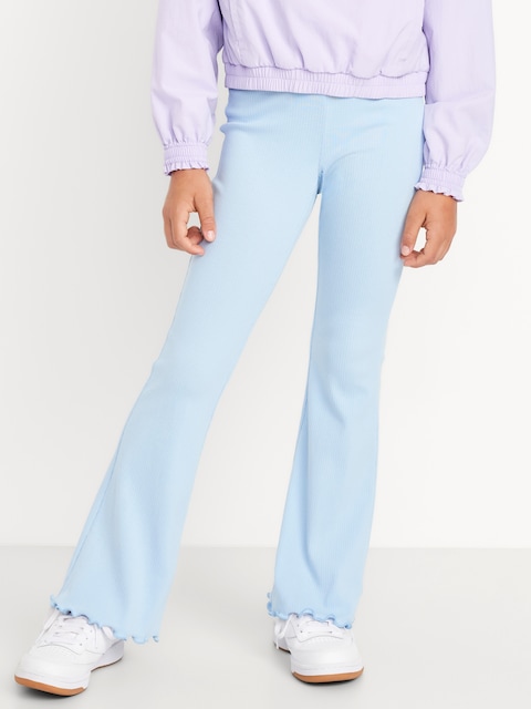 Legging évasé côtelé à taille haute pour fille