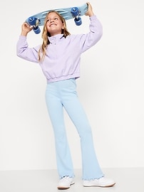 View large product image 3 of 4. High-Waisted Ribbed Flared Leggings for Girls