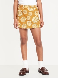 L'image numéro 1 présente Jupe-short portefeuille en tricot jacquard à motif pour fille