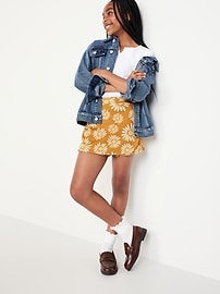 View large product image 3 of 5. Printed Wrap-Front Jacquard-Knit Skort for Girls