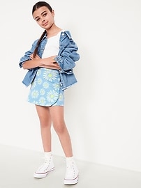 View large product image 3 of 5. Printed Wrap-Front Jacquard-Knit Skort for Girls