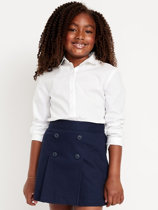 View large product image 1 of 1. School Uniform Long-Sleeve Poplin Shirt for Girls