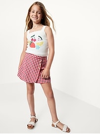 View large product image 3 of 5. Wrap-Front Linen-Blend Skort for Girls