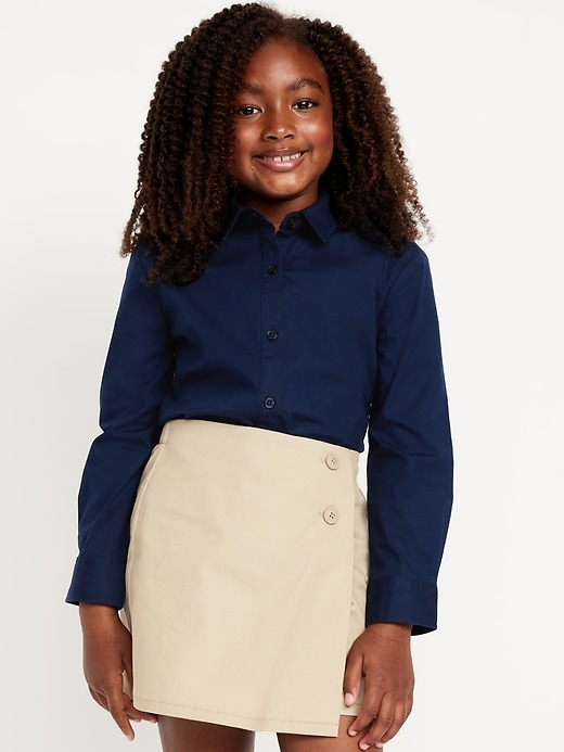 View large product image 1 of 1. School Uniform Long-Sleeve Poplin Shirt for Girls