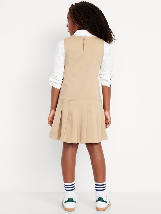 View large product image 2 of 2. Sleeveless School Uniform Ponte-Knit Dress for Girls