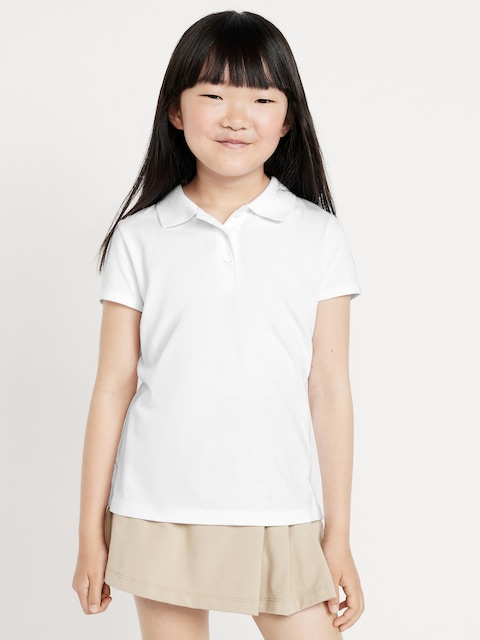 School Uniform Jersey-Knit Polo Shirt for Girls