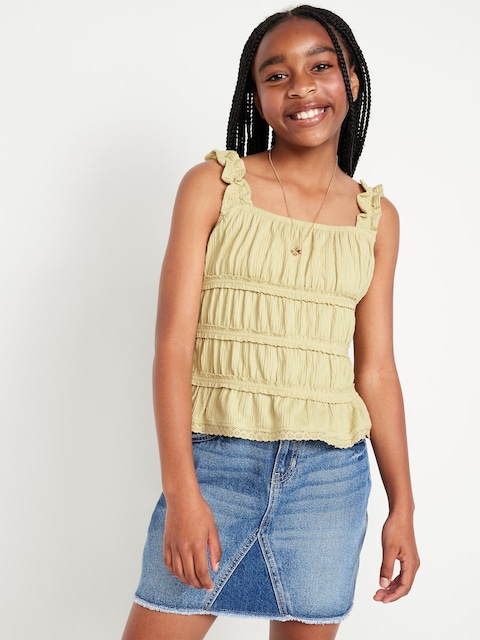 Camisole ajustée à smocks pour fille