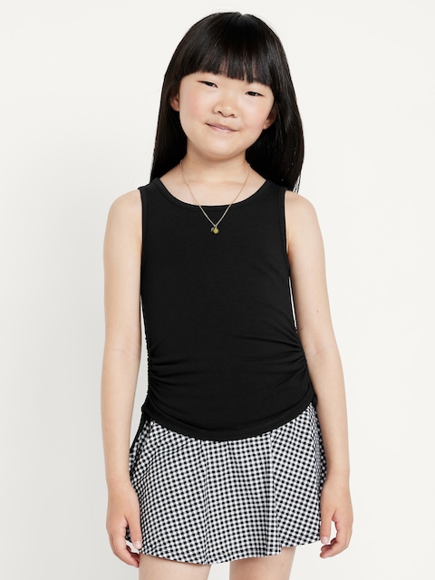 Camisole à fronces sur les côtés pour fille - Noir