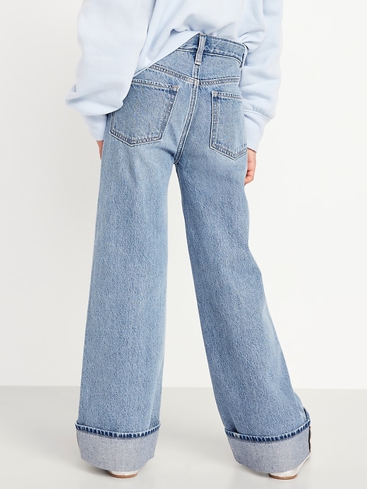 View large product image 2 of 4. High-Waisted Baggy Wide-Leg Jeans for Girls