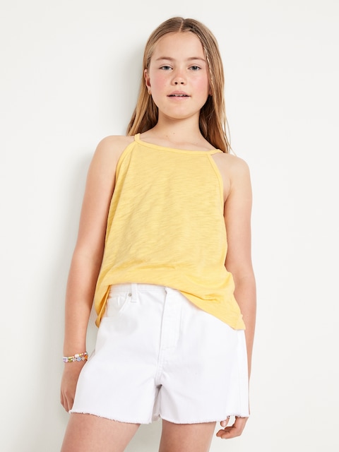 Crochet Back Halter Tank Top for Girls