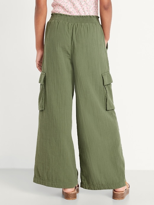 View large product image 2 of 4. Double-Weave Wide-Leg Cargo Pants for Girls