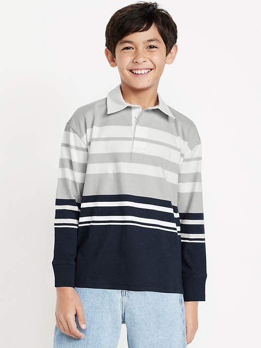 View large product image 1 of 3. Printed Long-Sleeve Polo Shirt for Boys