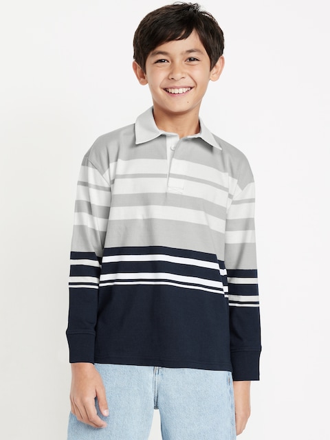 Printed Long-Sleeve Polo Shirt for Boys