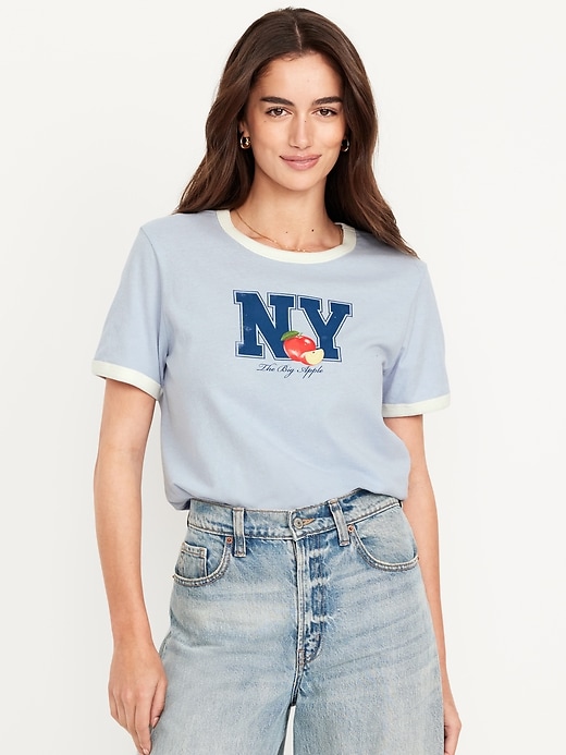 Image number 1 showing, EveryWear Graphic Ringer T-Shirt