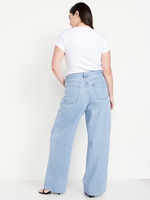 Image number 5 showing, Mid-Rise Wow Baggy Wide-Leg Jeans