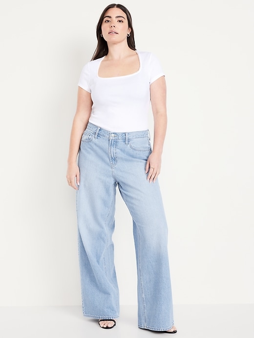Image number 4 showing, Mid-Rise Wow Baggy Wide-Leg Jeans