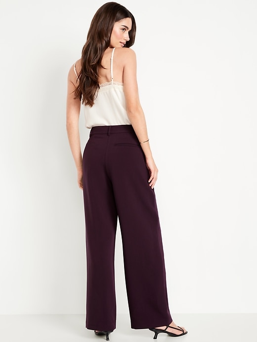 Image number 3 showing, Extra High-Waisted Taylor Wide-Leg Trouser Pants