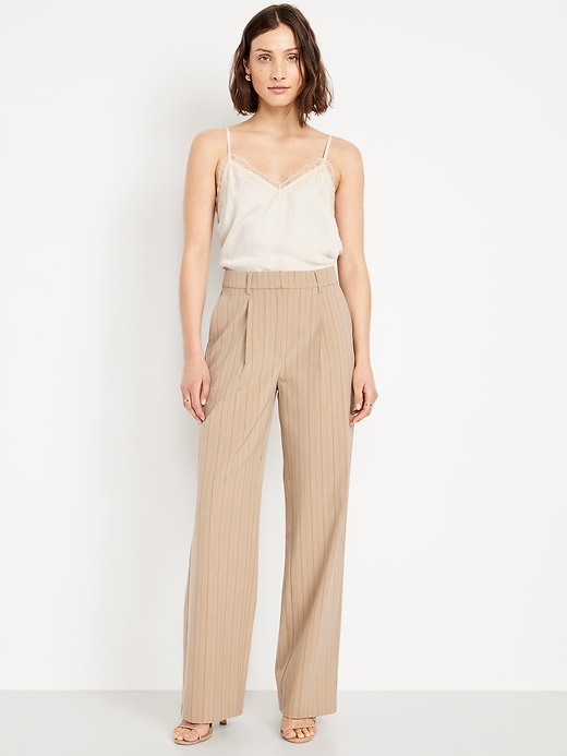 Image number 1 showing, Extra High-Waisted Taylor Wide-Leg Trouser Pants