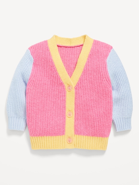 SoSoft Color-Block Cardigan Sweater for Baby - Pink