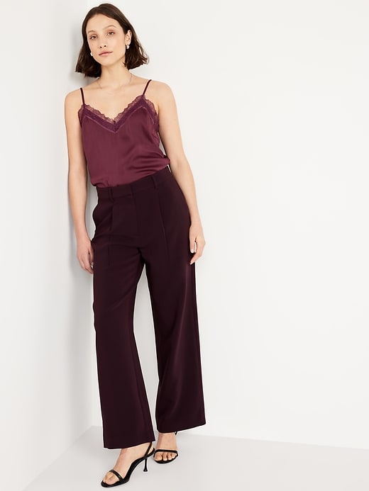 Image number 3 showing, Lace-Trim Satin Cami Top