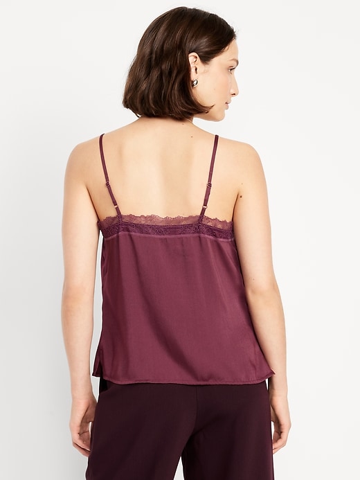 Image number 2 showing, Lace-Trim Satin Cami Top