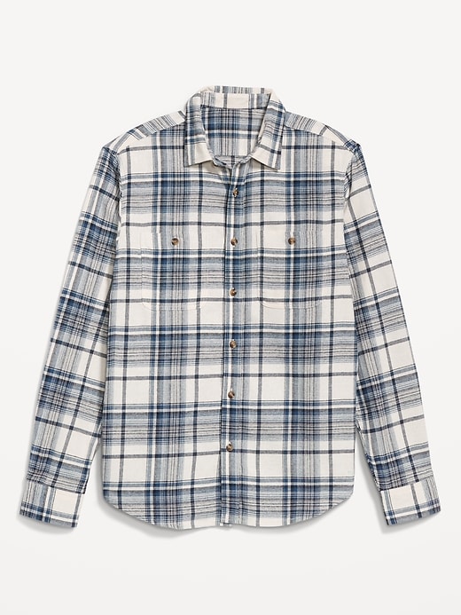 L'image numéro 3 présente Chemise à carreaux en flanelle avec poche