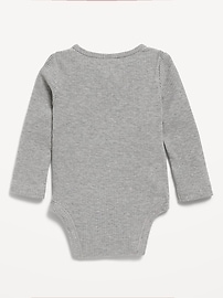Image number 2 showing, Long-Sleeve Ribbed Henley Bodysuit for Baby