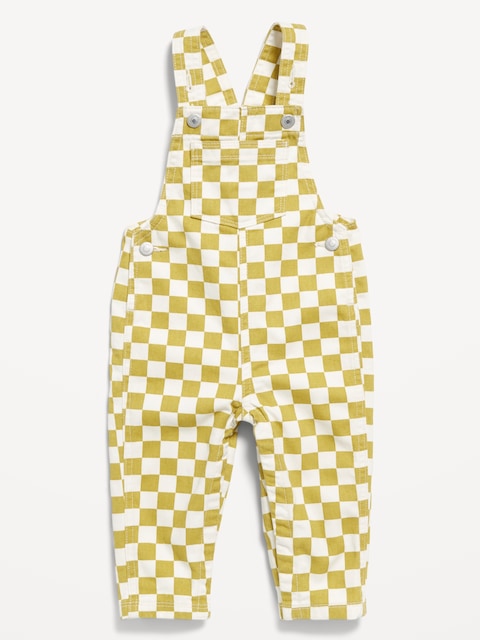 Twill Overalls for Baby - Green Print