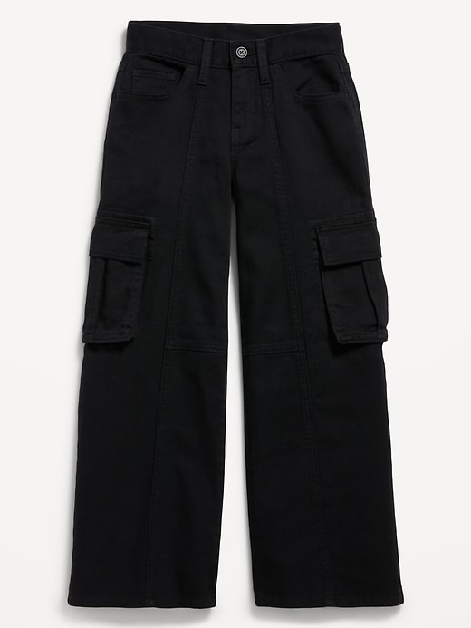 View large product image 1 of 1. Super Baggy Wide-Leg Cargo Twill Pants for Girls